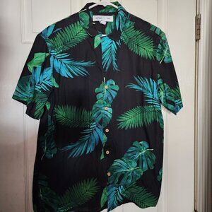 Old Navy Black Hawaiian Button Up